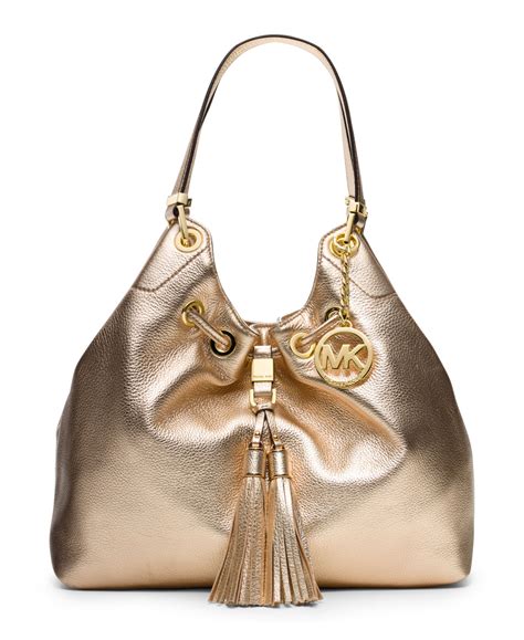 gold plastic michael kors|Michael Kors large gold tote.